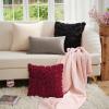 MIULEE 3D Rose Flower Pillow Cover Decorative Valentines Romantic Stereo Chiffon Spring Aesthetic Solid Pillowcase for Girl Women Girlfriend Couch Bedroom Decor 12×20 Inch Peach Pink(Wine Red)