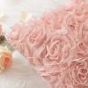 MIULEE 3D Rose Flower Pillow Cover Decorative Valentines Romantic Stereo Chiffon Spring Aesthetic Solid Pillowcase for Girl Women Girlfriend Couch Bedroom Decor 12×20 Inch Peach Pink(Peach Pink)