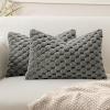 MIULEE Hot Pink Faux Fur Decorative Throw Pillow Covers 20×20 Inch Set of 2 Super Soft Cozy Plush Cushion Cases Luxury Fluffy Pillowcases for Sofa Couch Bed Living Room(Grey)