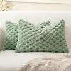 MIULEE Hot Pink Faux Fur Decorative Throw Pillow Covers 20×20 Inch Set of 2 Super Soft Cozy Plush Cushion Cases Luxury Fluffy Pillowcases for Sofa Couch Bed Living Room(Sage Green)