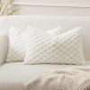MIULEE Hot Pink Faux Fur Decorative Throw Pillow Covers 20×20 Inch Set of 2 Super Soft Cozy Plush Cushion Cases Luxury Fluffy Pillowcases for Sofa Couch Bed Living Room(White)
