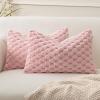 MIULEE Hot Pink Faux Fur Decorative Throw Pillow Covers 20×20 Inch Set of 2 Super Soft Cozy Plush Cushion Cases Luxury Fluffy Pillowcases for Sofa Couch Bed Living Room(Pink)