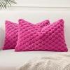 MIULEE Hot Pink Faux Fur Decorative Throw Pillow Covers 20×20 Inch Set of 2 Super Soft Cozy Plush Cushion Cases Luxury Fluffy Pillowcases for Sofa Couch Bed Living Room(Hot Pink)