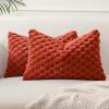 MIULEE Hot Pink Faux Fur Decorative Throw Pillow Covers 20×20 Inch Set of 2 Super Soft Cozy Plush Cushion Cases Luxury Fluffy Pillowcases for Sofa Couch Bed Living Room(Rust)