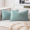 MIULEE Pack of 2 Christmas Decorative Velvet Throw Pillow Cover Soft Army Green Pillow Cover Solid Square Cushion Case for Winter Sofa Bedroom Car 18x 18 Inch 45x 45cm(Blue Grey)