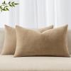 MIULEE Pack of 2 Decorative Throw Pillow Covers Soft Chenille Throw Pillows Solid Textured Cushion Covers for Couch Sofa Bedroom Living Room 18×18 Inch, Beige(Starfish)