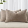 MIULEE Pack of 2 Decorative Throw Pillow Covers Soft Chenille Throw Pillows Solid Textured Cushion Covers for Couch Sofa Bedroom Living Room 18×18 Inch, Beige(Light Taupe)