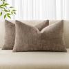 MIULEE Pack of 2 Decorative Throw Pillow Covers Soft Chenille Throw Pillows Solid Textured Cushion Covers for Couch Sofa Bedroom Living Room 18×18 Inch, Beige(Taupe Grey)