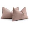MIULEE Pack of 2 Moss Green Decorative Pillow Covers 18×18 Inch Soft Chenille Luxurious Couch Throw Pillows Farmhouse Cushion Covers with Elegant Design for Sofa Bedroom Living Room Spring Home Decor(Blush Pink)