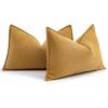 MIULEE Pack of 2 Moss Green Decorative Pillow Covers 18×18 Inch Soft Chenille Luxurious Couch Throw Pillows Farmhouse Cushion Covers with Elegant Design for Sofa Bedroom Living Room Spring Home Decor(Mustard Yellow)