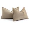 MIULEE Pack of 2 Moss Green Decorative Pillow Covers 18×18 Inch Soft Chenille Luxurious Couch Throw Pillows Farmhouse Cushion Covers with Elegant Design for Sofa Bedroom Living Room Spring Home Decor(Khaki)