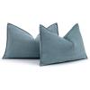 MIULEE Pack of 2 Moss Green Decorative Pillow Covers 18×18 Inch Soft Chenille Luxurious Couch Throw Pillows Farmhouse Cushion Covers with Elegant Design for Sofa Bedroom Living Room Spring Home Decor(Dusty Blue)