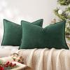 MIULEE Pack of 2 Moss Green Decorative Pillow Covers 18×18 Inch Soft Chenille Luxurious Couch Throw Pillows Farmhouse Cushion Covers with Elegant Design for Sofa Bedroom Living Room Spring Home Decor(Green)