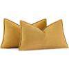 MIULEE Pack of 2 Moss Green Decorative Pillow Covers 18×18 Inch Soft Chenille Luxurious Couch Throw Pillows Farmhouse Cushion Covers with Elegant Design for Sofa Bedroom Living Room Spring Home Decor(Gold)