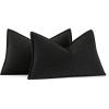 MIULEE Pack of 2 Moss Green Decorative Pillow Covers 18×18 Inch Soft Chenille Luxurious Couch Throw Pillows Farmhouse Cushion Covers with Elegant Design for Sofa Bedroom Living Room Spring Home Decor(Black)
