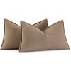 MIULEE Pack of 2 Moss Green Decorative Pillow Covers 18×18 Inch Soft Chenille Luxurious Couch Throw Pillows Farmhouse Cushion Covers with Elegant Design for Sofa Bedroom Living Room Spring Home Decor(Coco Brown)