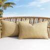 MIULEE Pack of 2 Outdoor Throw Pillow Covers Spring Decorative Farmhouse Square Waterproof Pillows for Tent Patio Garden Balcony Sofa, 20×20 Inch Orange Green(Yellow)