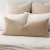 MIULEE Textured Boucle Throw Pillow Cover Brown Accent Solid Lumbar Pillow Case Decorative Vintage Soft Pack of 1 Couch Cushion Mid Century Chair Sofa Bedroom Livingroom Home Decor,12×20 Inch(Khaki)