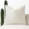 MIULEE Textured Boucle Throw Pillow Cover Brown Accent Solid Lumbar Pillow Case Decorative Vintage Soft Pack of 1 Couch Cushion Mid Century Chair Sofa Bedroom Livingroom Home Decor,12×20 Inch(White)
