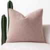 MIULEE Textured Boucle Throw Pillow Cover Brown Accent Solid Lumbar Pillow Case Decorative Vintage Soft Pack of 1 Couch Cushion Mid Century Chair Sofa Bedroom Livingroom Home Decor,12×20 Inch(Pink)