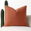 MIULEE Textured Boucle Throw Pillow Cover Brown Accent Solid Lumbar Pillow Case Decorative Vintage Soft Pack of 1 Couch Cushion Mid Century Chair Sofa Bedroom Livingroom Home Decor,12×20 Inch(Burnt Orange)