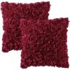 MIULEE 3D Rose Flower Pillow Cover Decorative Valentines Romantic Stereo Chiffon Spring Aesthetic Solid Pillowcase for Girl Women Girlfriend Couch Bedroom Decor 12×20 Inch Peach Pink(Wine Red)