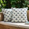 MIULEE Floral Decorative Pillow Covers Set of 2,Block Print Throw Pillowcases Outdoor Boho Farmhouse Vintage Coastal Summer Accent Cushion Covers for Couch paito Garden Sofa Bed 18×18 Inch, Blue Grey(Blue Grey)