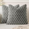 MIULEE Hot Pink Faux Fur Decorative Throw Pillow Covers 20×20 Inch Set of 2 Super Soft Cozy Plush Cushion Cases Luxury Fluffy Pillowcases for Sofa Couch Bed Living Room(Grey)