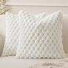 MIULEE Hot Pink Faux Fur Decorative Throw Pillow Covers 20×20 Inch Set of 2 Super Soft Cozy Plush Cushion Cases Luxury Fluffy Pillowcases for Sofa Couch Bed Living Room(White)