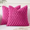MIULEE Hot Pink Faux Fur Decorative Throw Pillow Covers 20×20 Inch Set of 2 Super Soft Cozy Plush Cushion Cases Luxury Fluffy Pillowcases for Sofa Couch Bed Living Room(Hot Pink)
