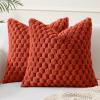MIULEE Hot Pink Faux Fur Decorative Throw Pillow Covers 20×20 Inch Set of 2 Super Soft Cozy Plush Cushion Cases Luxury Fluffy Pillowcases for Sofa Couch Bed Living Room(Rust)