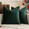 MIULEE Pack of 2 Christmas Decorative Velvet Throw Pillow Cover Soft Army Green Pillow Cover Solid Square Cushion Case for Winter Sofa Bedroom Car 18x 18 Inch 45x 45cm(Army Green)