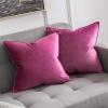 MIULEE Pack of 2 Christmas Decorative Velvet Throw Pillow Cover Soft Army Green Pillow Cover Solid Square Cushion Case for Winter Sofa Bedroom Car 18x 18 Inch 45x 45cm(Hot Pink)