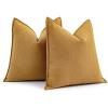 MIULEE Pack of 2 Moss Green Decorative Pillow Covers 18×18 Inch Soft Chenille Luxurious Couch Throw Pillows Farmhouse Cushion Covers with Elegant Design for Sofa Bedroom Living Room Spring Home Decor(Mustard Yellow)