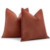 MIULEE Pack of 2 Moss Green Decorative Pillow Covers 18×18 Inch Soft Chenille Luxurious Couch Throw Pillows Farmhouse Cushion Covers with Elegant Design for Sofa Bedroom Living Room Spring Home Decor(Rust)