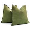 MIULEE Pack of 2 Moss Green Decorative Pillow Covers 18×18 Inch Soft Chenille Luxurious Couch Throw Pillows Farmhouse Cushion Covers with Elegant Design for Sofa Bedroom Living Room Spring Home Decor(Moss Green)