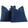 MIULEE Pack of 2 Moss Green Decorative Pillow Covers 18×18 Inch Soft Chenille Luxurious Couch Throw Pillows Farmhouse Cushion Covers with Elegant Design for Sofa Bedroom Living Room Spring Home Decor(Navy Blue)