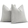 MIULEE Pack of 2 Moss Green Decorative Pillow Covers 18×18 Inch Soft Chenille Luxurious Couch Throw Pillows Farmhouse Cushion Covers with Elegant Design for Sofa Bedroom Living Room Spring Home Decor(Light Grey)