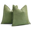 MIULEE Pack of 2 Moss Green Decorative Pillow Covers 18×18 Inch Soft Chenille Luxurious Couch Throw Pillows Farmhouse Cushion Covers with Elegant Design for Sofa Bedroom Living Room Spring Home Decor(Sage)