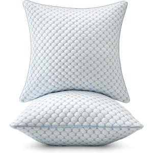 MIULEE 18×18 Pillow Inserts, Memory Foam Cooling Set of 2 Decorative Throw Pillows,Adjustable Premium Stuffer for Sofa Couch Bed and Living Room(24 x 24 Inch (Pack of 2))