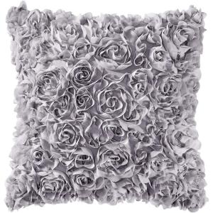 MIULEE 3D Rose Flower Pillow Cover Decorative Valentines Romantic Stereo Chiffon Spring Aesthetic Solid Pillowcase for Girl Women Girlfriend Couch Bedroom Decor 12×20 Inch Peach Pink(Grey)
