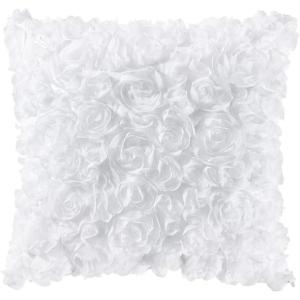 MIULEE 3D Rose Flower Pillow Cover Decorative Valentines Romantic Stereo Chiffon Spring Aesthetic Solid Pillowcase for Girl Women Girlfriend Couch Bedroom Decor 12×20 Inch Peach Pink(White)