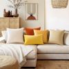 MIULEE 24×24 Inch Euro Sham Velvet Pillow Covers, Set of 2 Large Square Decorative Pillows -Gold Super Soft for King Bed, Sofa, Couch, Accent Chairs with Hidden Zipper