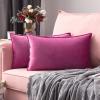 MIULEE Pack of 2 Christmas Decorative Velvet Throw Pillow Cover Soft Pillowcase Solid Square Cushion Case for Winter Sofa Bedroom Car 20×20 Inch 50×50 Cm Army Green(Hot Pink)