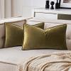 MIULEE Pack of 2 Christmas Decorative Velvet Throw Pillow Cover Soft Pillowcase Solid Square Cushion Case for Winter Sofa Bedroom Car 20×20 Inch 50×50 Cm Army Green(Olive Green)