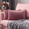 MIULEE Pack of 2 Christmas Decorative Velvet Throw Pillow Cover Soft Pillowcase Solid Square Cushion Case for Winter Sofa Bedroom Car 20×20 Inch 50×50 Cm Army Green(Jam)