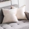 MIULEE Pack of 2 Christmas Decorative Velvet Throw Pillow Cover Soft Pillowcase Solid Square Cushion Case for Winter Sofa Bedroom Car 20×20 Inch 50×50 Cm Army Green(Cream White)