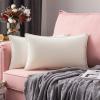 MIULEE Pack of 2 Christmas Decorative Velvet Throw Pillow Cover Soft Pillowcase Solid Square Cushion Case for Winter Sofa Bedroom Car 20×20 Inch 50×50 Cm Army Green(Cream White)