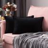 MIULEE Pack of 2 Christmas Decorative Velvet Throw Pillow Cover Soft Pillowcase Solid Square Cushion Case for Winter Sofa Bedroom Car 20×20 Inch 50×50 Cm Army Green(Black)
