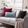 MIULEE Pack of 2 Christmas Velvet Soft Solid Decorative Throw Pillow Cover with Tassels Wine Red Fringe Boho Accent Cushion Case for Couch Sofa Bed 18 x 18 Inch